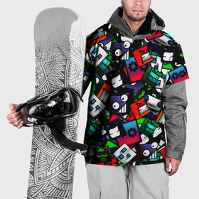 Накидка на куртку 3D с принтом Geometry dash alllogo в Кировске, 100% полиэстер |  | 
