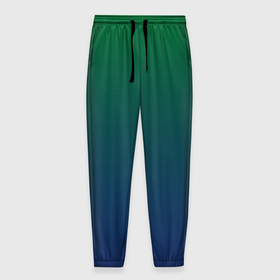 Мужские брюки 3D с принтом Темно зеленый и синий градиент в Кировске, 100% полиэстер | манжеты по низу, эластичный пояс регулируется шнурком, по бокам два кармана без застежек, внутренняя часть кармана из мелкой сетки | 