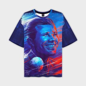 Мужская футболка oversize 3D с принтом Улыбка Гагарина в Курске,  |  | 