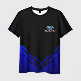 Мужская футболка 3D с принтом Subaru geomery , 100% полиэфир | прямой крой, круглый вырез горловины, длина до линии бедер | 