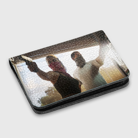 Картхолдер с принтом с принтом GTA 6 Джейсон и Люсия в Курске, натуральная матовая кожа | размер 7,3 х 10 см; кардхолдер имеет 4 кармана для карт; | Тематика изображения на принте: 