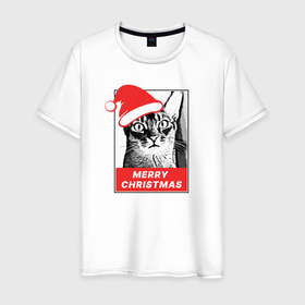 Мужская футболка хлопок с принтом Счастливого абиссинского Рождества в Екатеринбурге, 100% хлопок | прямой крой, круглый вырез горловины, длина до линии бедер, слегка спущенное плечо. | 