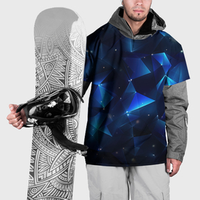 Накидка на куртку 3D с принтом Синяя геометрическая абстракция плиты в Санкт-Петербурге, 100% полиэстер |  | Тематика изображения на принте: 