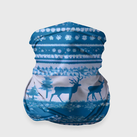 Бандана-труба 3D с принтом Синие олени в Екатеринбурге, 100% полиэстер, ткань с особыми свойствами — Activecool | плотность 150‒180 г/м2; хорошо тянется, но сохраняет форму | 