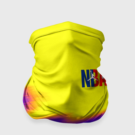 Бандана-труба 3D с принтом НБА баскетбол краски неоновые желтые в Белгороде, 100% полиэстер, ткань с особыми свойствами — Activecool | плотность 150‒180 г/м2; хорошо тянется, но сохраняет форму | 