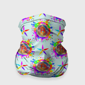 Бандана-труба 3D с принтом Биткойн и цветок в Новосибирске, 100% полиэстер, ткань с особыми свойствами — Activecool | плотность 150‒180 г/м2; хорошо тянется, но сохраняет форму | Тематика изображения на принте: 