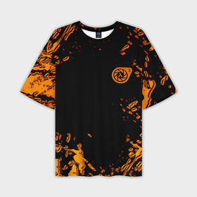 Мужская футболка oversize 3D с принтом Half life orange splash city 17 в Курске,  |  | 