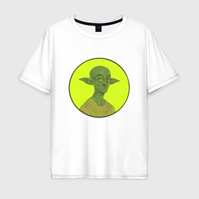 Мужская футболка хлопок Oversize с принтом Инопланетянин Иван , 100% хлопок | свободный крой, круглый ворот, “спинка” длиннее передней части | 