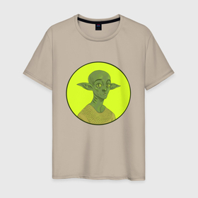 Мужская футболка хлопок с принтом Инопланетянин Иван в Новосибирске, 100% хлопок | прямой крой, круглый вырез горловины, длина до линии бедер, слегка спущенное плечо. | 