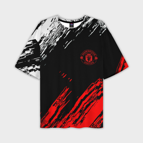 Мужская футболка oversize 3D с принтом ФК Манчестер Юнайтед спортивные краски ,  |  | 