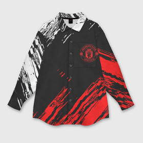 Мужская рубашка oversize 3D с принтом ФК Манчестер Юнайтед спортивные краски в Екатеринбурге,  |  | 