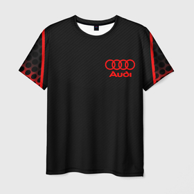 Мужская футболка 3D с принтом Audi sport geometry в Тюмени, 100% полиэфир | прямой крой, круглый вырез горловины, длина до линии бедер | 