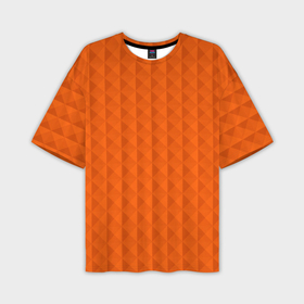 Мужская футболка oversize 3D с принтом Объёмные пирамиды сочный апельсиновый в Кировске,  |  | 