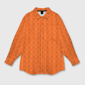 Мужская рубашка oversize 3D с принтом Объёмные пирамиды сочный апельсиновый в Екатеринбурге,  |  | 