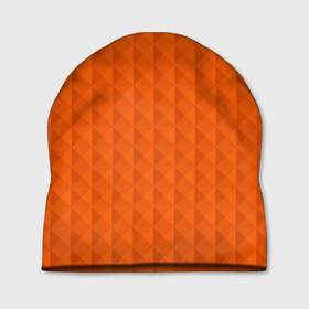 Шапка 3D с принтом Объёмные пирамиды сочный апельсиновый , 100% полиэстер | универсальный размер, печать по всей поверхности изделия | 