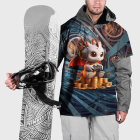 Накидка на куртку 3D с принтом Прикольный дракончик   заядлый игроман , 100% полиэстер |  | Тематика изображения на принте: 