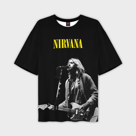 Мужская футболка oversize 3D с принтом Группа Nirvana Курт Кобейн в Белгороде,  |  | 