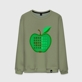 Мужской свитшот хлопок с принтом Зеленое яблоко в Кировске, 100% хлопок |  | 