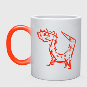 Кружка хамелеон с принтом Красный дракон к чаю в Белгороде, керамика | меняет цвет при нагревании, емкость 330 мл | Тематика изображения на принте: 