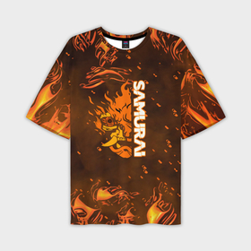 Мужская футболка oversize 3D с принтом Samurai огненное лого ,  |  | 