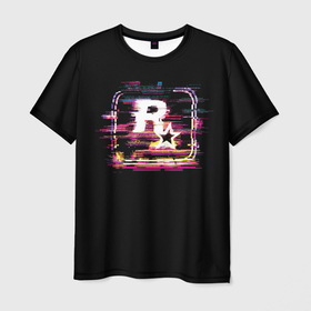 Мужская футболка 3D с принтом Rockstar noise , 100% полиэфир | прямой крой, круглый вырез горловины, длина до линии бедер | 