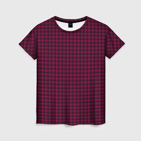 Женская футболка 3D с принтом Паттерн объёмные квадраты тёмно розовый в Курске, 100% полиэфир ( синтетическое хлопкоподобное полотно) | прямой крой, круглый вырез горловины, длина до линии бедер | 