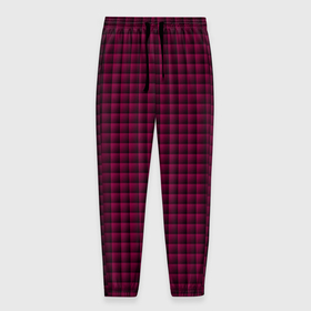 Мужские брюки 3D с принтом Паттерн объёмные квадраты тёмно розовый в Курске, 100% полиэстер | манжеты по низу, эластичный пояс регулируется шнурком, по бокам два кармана без застежек, внутренняя часть кармана из мелкой сетки | 