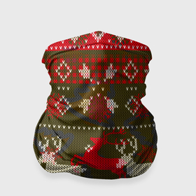 Бандана-труба 3D с принтом Рождественский орнамент в Белгороде, 100% полиэстер, ткань с особыми свойствами — Activecool | плотность 150‒180 г/м2; хорошо тянется, но сохраняет форму | 