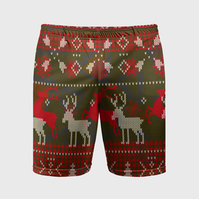 Мужские шорты спортивные с принтом Рождественский орнамент в Курске,  |  | 