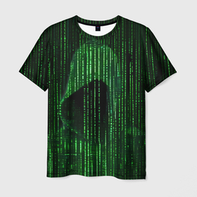 Мужская футболка 3D с принтом Хакер в капюшоне в Тюмени, 100% полиэфир | прямой крой, круглый вырез горловины, длина до линии бедер | 