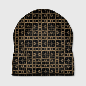 Шапка 3D с принтом Тёмно коричневый паттерн в Тюмени, 100% полиэстер | универсальный размер, печать по всей поверхности изделия | 