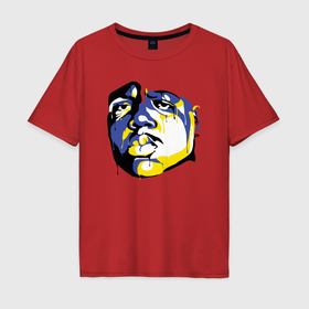 Мужская футболка хлопок Oversize с принтом Rapper Notorious BIG в Петрозаводске, 100% хлопок | свободный крой, круглый ворот, “спинка” длиннее передней части | 