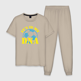 Мужская пижама хлопок с принтом ДНК футбола в Новосибирске, 100% хлопок | брюки и футболка прямого кроя, без карманов, на брюках мягкая резинка на поясе и по низу штанин
 | Тематика изображения на принте: 