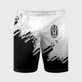 Мужские шорты спортивные с принтом Juventus black sport texture в Кировске,  |  | 