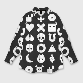 Мужская рубашка oversize 3D с принтом Любовь смерть и роботы паттерн в Белгороде,  |  | 