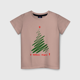 Детская футболка хлопок с принтом Арт новогодняя елка в Екатеринбурге, 100% хлопок | круглый вырез горловины, полуприлегающий силуэт, длина до линии бедер | 