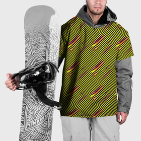 Накидка на куртку 3D с принтом Жёлтые и чёрные линии в Тюмени, 100% полиэстер |  | 