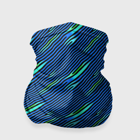 Бандана-труба 3D с принтом Синие и чёрные линии в Белгороде, 100% полиэстер, ткань с особыми свойствами — Activecool | плотность 150‒180 г/м2; хорошо тянется, но сохраняет форму | 