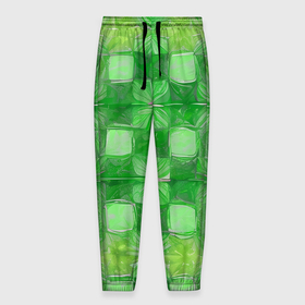 Мужские брюки 3D с принтом Зелёные заплатки в Белгороде, 100% полиэстер | манжеты по низу, эластичный пояс регулируется шнурком, по бокам два кармана без застежек, внутренняя часть кармана из мелкой сетки | 