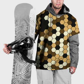 Накидка на куртку 3D с принтом Камуфляж гексагон коричневый в Курске, 100% полиэстер |  | Тематика изображения на принте: 