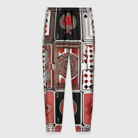 Мужские брюки 3D с принтом Покерный гений в Новосибирске, 100% полиэстер | манжеты по низу, эластичный пояс регулируется шнурком, по бокам два кармана без застежек, внутренняя часть кармана из мелкой сетки | Тематика изображения на принте: 