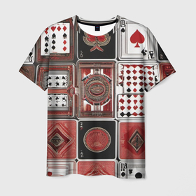 Мужская футболка 3D с принтом Покерный гений в Курске, 100% полиэфир | прямой крой, круглый вырез горловины, длина до линии бедер | Тематика изображения на принте: 