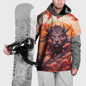 Накидка на куртку 3D с принтом Тигровый дракон сакура в Тюмени, 100% полиэстер |  | Тематика изображения на принте: 