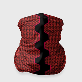 Бандана-труба 3D с принтом Красные шестиугольники в Курске, 100% полиэстер, ткань с особыми свойствами — Activecool | плотность 150‒180 г/м2; хорошо тянется, но сохраняет форму | 