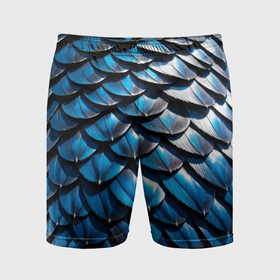 Мужские шорты спортивные с принтом Сине черная чешуя дракона ,  |  | Тематика изображения на принте: 