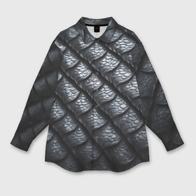Мужская рубашка oversize 3D с принтом Чёрная чешуя дракона в Белгороде,  |  | Тематика изображения на принте: 