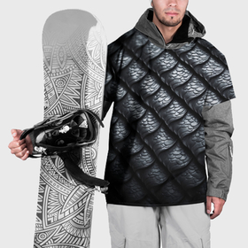 Накидка на куртку 3D с принтом Чёрная чешуя дракона в Белгороде, 100% полиэстер |  | 