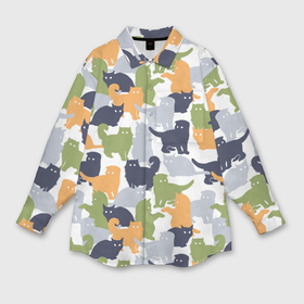 Мужская рубашка oversize 3D с принтом Пушистые кошки в Тюмени,  |  | 