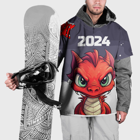 Накидка на куртку 3D с принтом Красный    дракон   2024 , 100% полиэстер |  | 