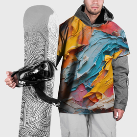 Накидка на куртку 3D с принтом Абстрактная живопись акрилом в Белгороде, 100% полиэстер |  | Тематика изображения на принте: 